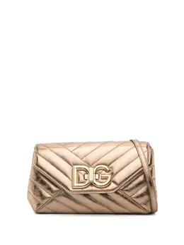 Dolce & Gabbana logo-plaque quilted leather shoulder bag 21251328