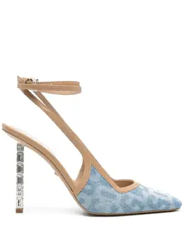 GCDS 120mm slingback leather pumps 22608119