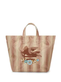 Etro large Pegaso-motif striped-jacquard tote bag 22547924