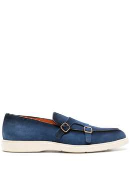 Santoni double-buckle suede loafers 22779380