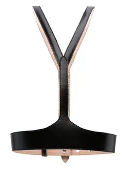 Alexander McQueen V Harness leather belt 22838351