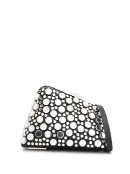 The Attico Midnight stud-embellished leather clutch bag 22048686