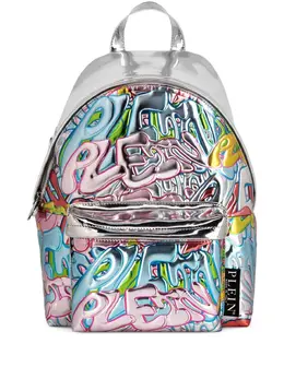 Philipp Plein Bombing Graffiti metallic leather backpack 22223178