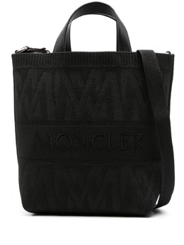 Moncler logo-embroidered woven tote bag 22903560
