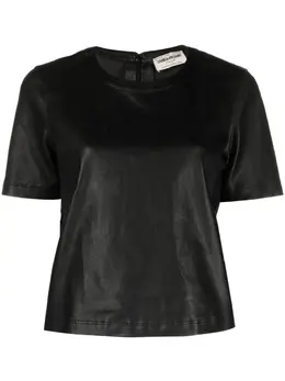 Zadig & Voltaire Tas crew-neck leather T-shirt 20204314