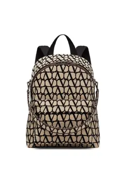 Valentino Garavani Toile Iconographe leather-trim backpack 19949737