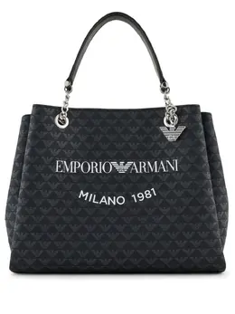 Emporio Armani Milano 1981 logo-print tote bag 22763596