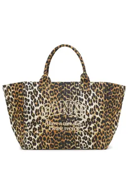Ganni oversized canvas tote bag 22731049