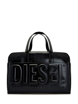 Diesel Дорожная сумка из гладкой эко-кожи с фактурным логотипом 244290