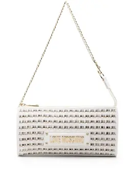 Love Moschino metallic-thread raffia shoulder bag 22976962
