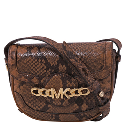 Michael Kors Snakeskin Effect Saddle Crossbody Bag 32h1g2hc1e-230
