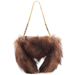 Burberry Dark Brown Ladies Faux Fur Olympia Bag 8047019