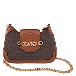 Michael Kors Ladies Hally Extra Small Presbyopia Leather Crossbody Bag - Brown 32f1g2hc0b