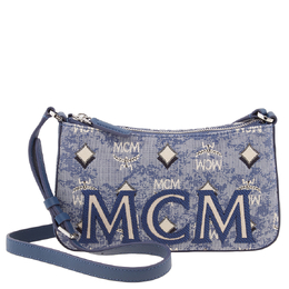 MCM Ladies Blue Shoulder Bag in Vintage Jacquard Monogram mwsbatq01lu