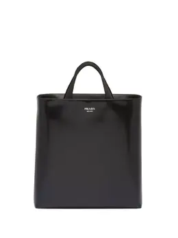 Prada logo-stamp leather tote bag 20809824