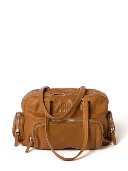 Miu Miu logo-embossed leather tote bag 22792198