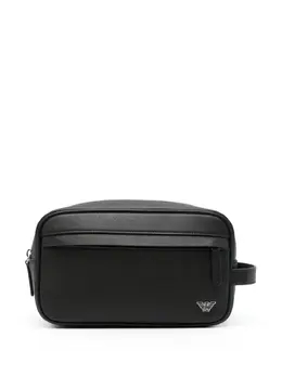 Emporio Armani logo-plaque wash bag 22960402