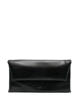 Jil Sander logo-print leather clutch bag 22989595