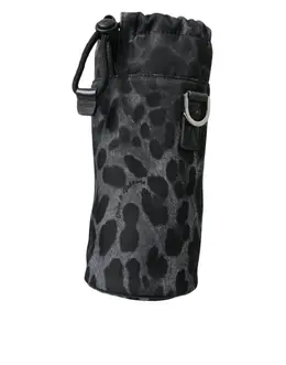Dolce & Gabbana Black Leopard Round Slim Tote Bottle Cage Bag bag1352