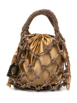 Kurt Geiger London crystal-embellished macramé tote bag 23131691