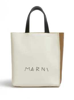 Marni Museo mending-logo leather tote bag 22405569