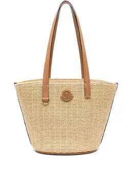 Moncler small Hubba raffia tote bag 22617351