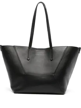 Brunello Cucinelli logo-debossed leather tote bag 22899908
