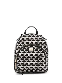 Elisabetta Franchi monogram-pattern logo-plaque backpack 21545153