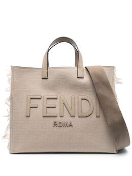 Fendi large FF jacquard fringed tote bag 20563207