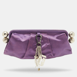 Gianfranco Ferre Purple Satin Charm Frame Clutch 764751