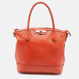 DKNY Orange Leather Top Zip Tote 747351