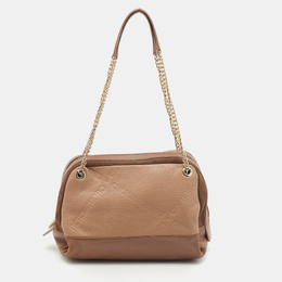 CH Carolina Herrera Brown Leather And Suede Chain Satchel 622711