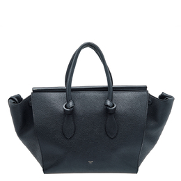 Celine Black Leather Small Tie Tote 614262