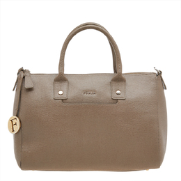 Furla Dark Beige Leather Medium Linda Tote 611170