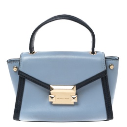 Michael Kors Two Tone Blue Leather Mini Whitney Top Handle Bag 612572