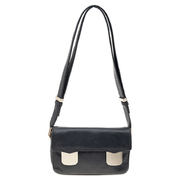 Valentino Black Leather Flap Shoulder Bag 598224