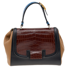 Fendi Multicolor Leather And Crocodile Silvana Satchel 598317