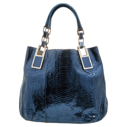 Anya Hindmarch Metallic Blue Python Hector Tote 596596