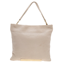 Jimmy Choo Beige Leather Large Charlie Tote 596507