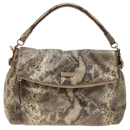 Kate Spade Metallic Two Tone Python Embossed Leather Top Handle Bag 570627