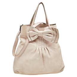 Red Valentino Beige Leather Bow Frame Satchel 563253