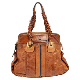 Chloe Brown Leather Heloise Large Satchel 563247