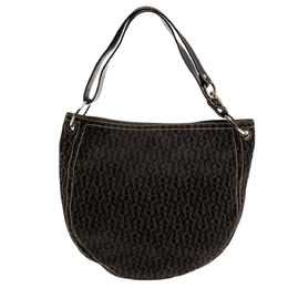 Aigner Brown Signature Nylon and Leather Small Hobo 561692