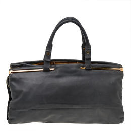 Lanvin Dark Grey/Black Leather Satchel 542303