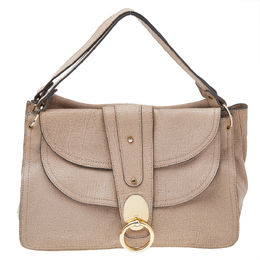 Chloe Pink Textured Leather Satchel 542286
