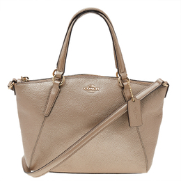 Coach Metallic Beige Leather Small Tote 541569