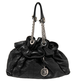 Christian Dior Black Cannage Leather Le Trente Hobo 527018