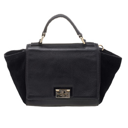 Kate Spade Black Leather And Suede Magnolia Park Top Handle Bag 531532