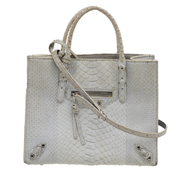 Balenciaga Light Grey Python Leather Papier A6 Tote 525193