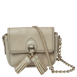 Burberry Beige Leather Tassel Crossbody Bag 504029